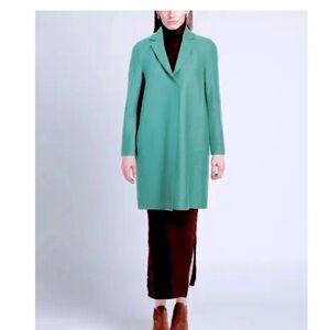 HARRIS WHARF LONDON Boiled Wool Coat  Green Elegant Women's jacket size 40 small